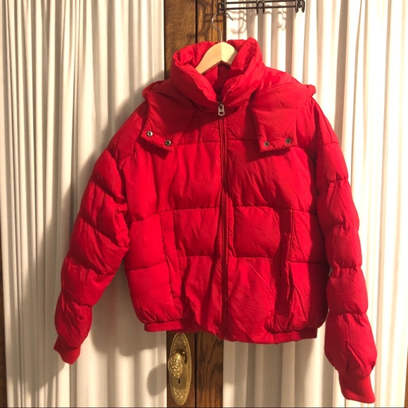 Lucky Brand Short Red Puffer Jacket 
